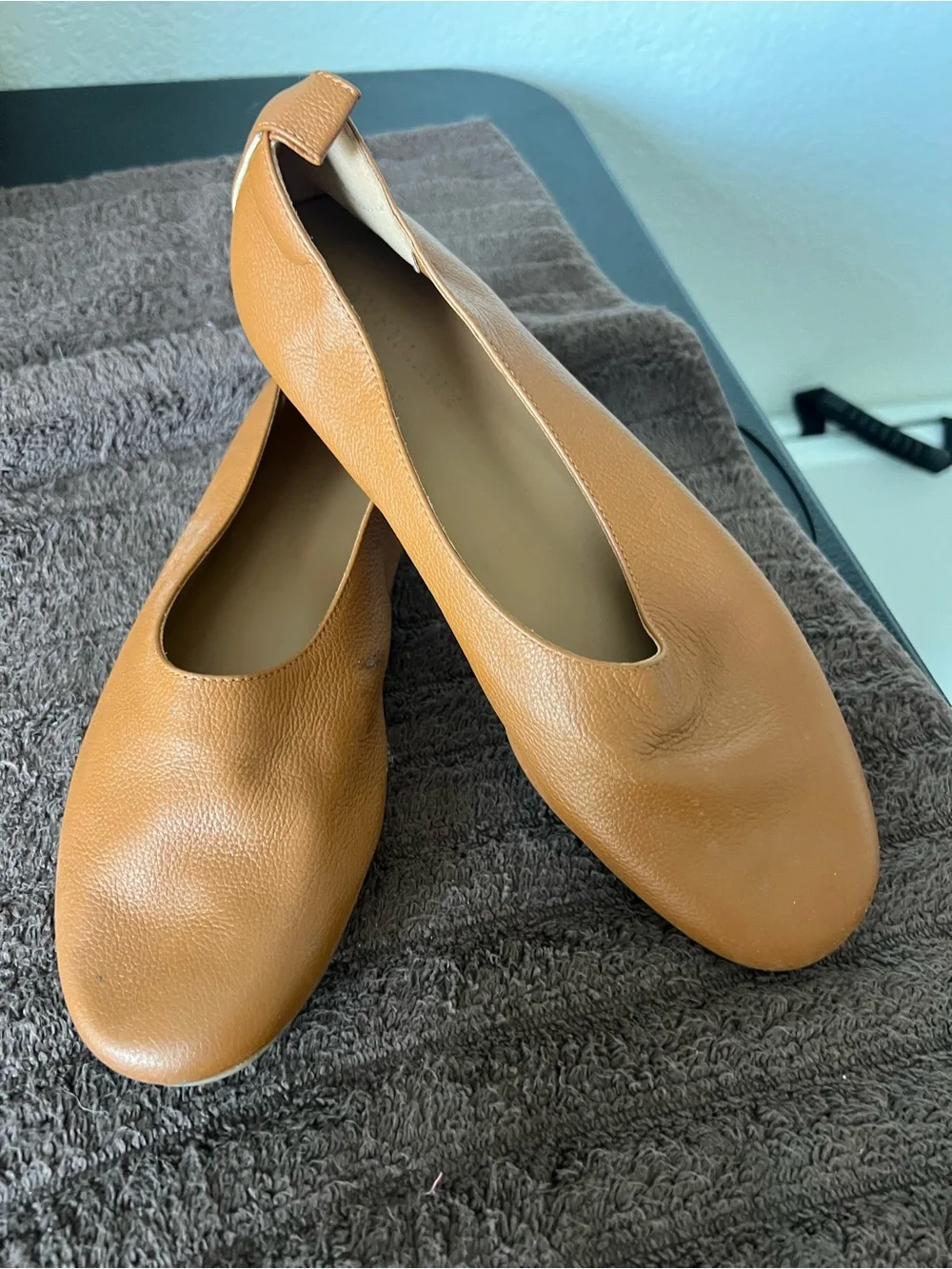 Everlane The Day Flat Camel Leather Ballet Flats Size 6.5